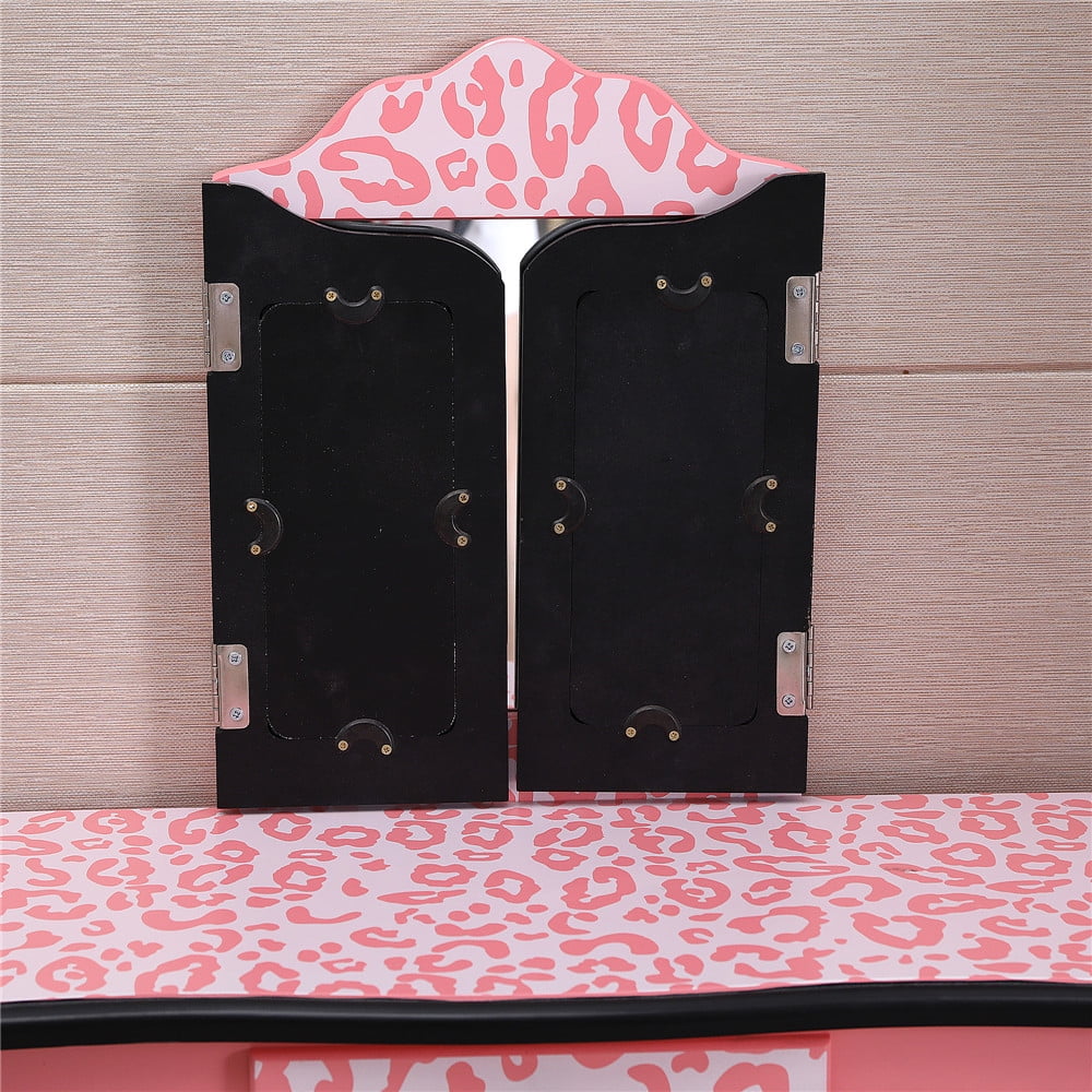 Lowest Prices - Ktaxon Kids Vanity Table and Stool Set with 3 Mirrors, Pretend Play Princess Makeup Dressing Table,Children's Furniture