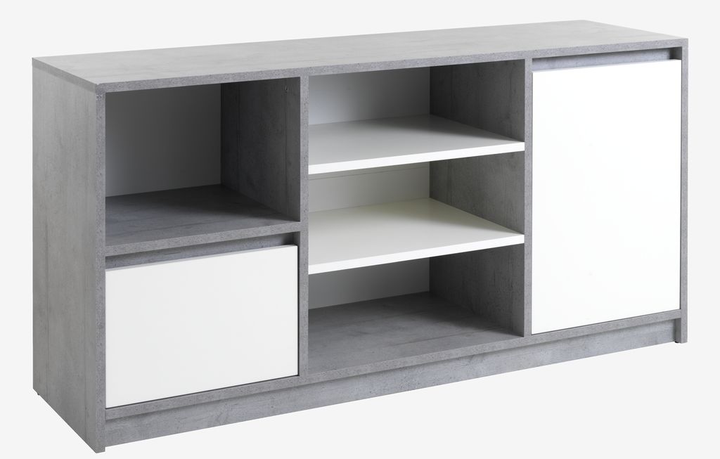 Sideboard BILLUND 1 door white/concrete