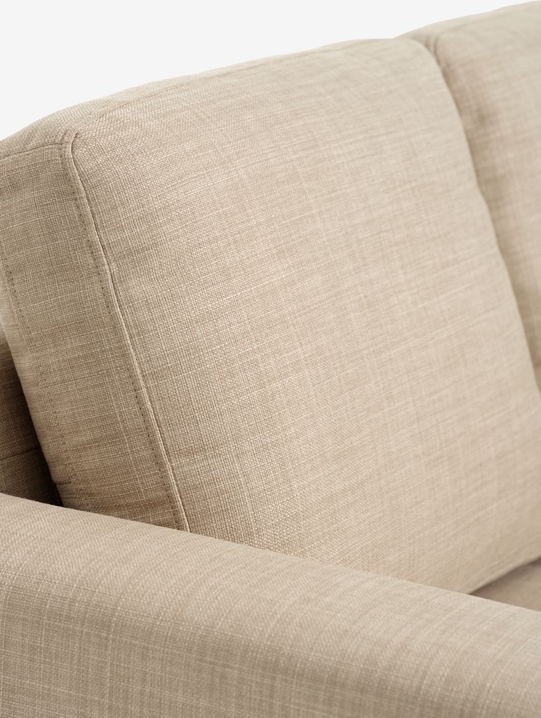 Sofa EGENSE 3 seater sand fabric/oak colour