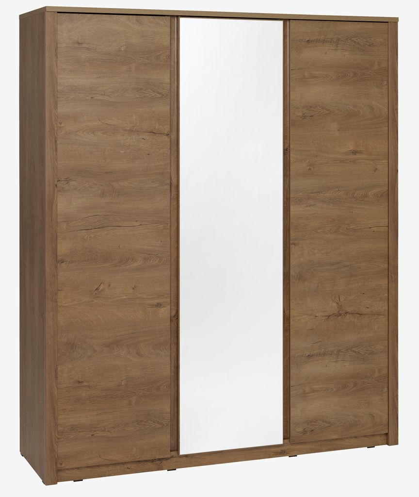 Wardrobe VEDDE 167x197 w/mirror wild oak