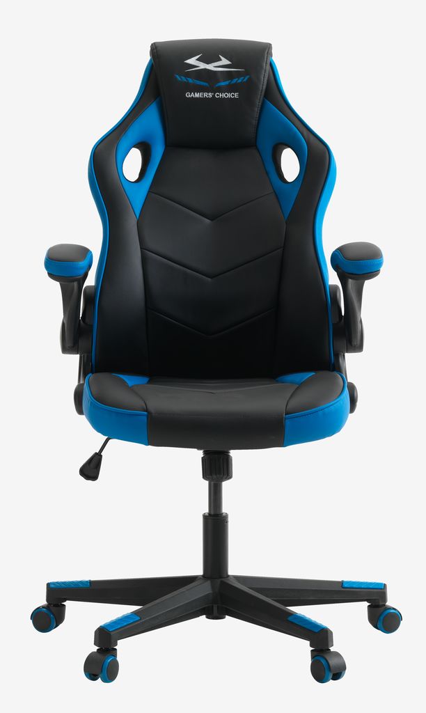 Gaming chair VOJENS black/blue faux leather/mesh