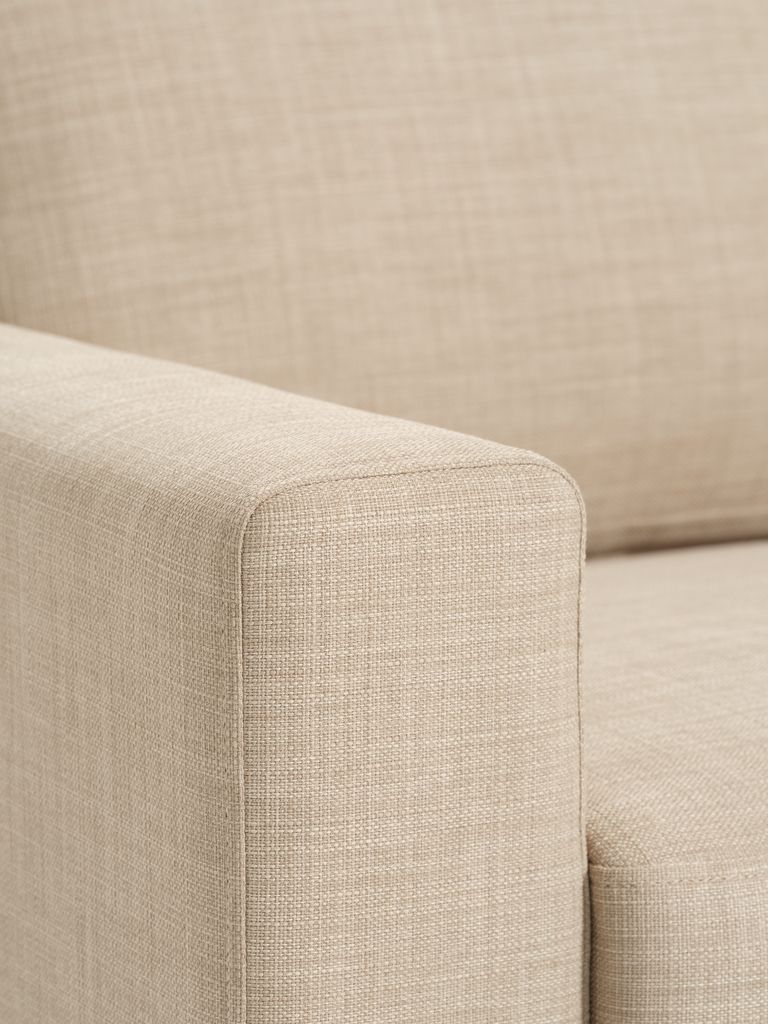 Sofa EGENSE 2 seater sand fabric/oak colour
