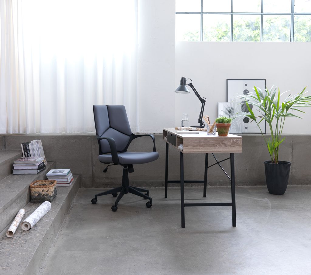 Desk ABBETVED 48x120 oak/black