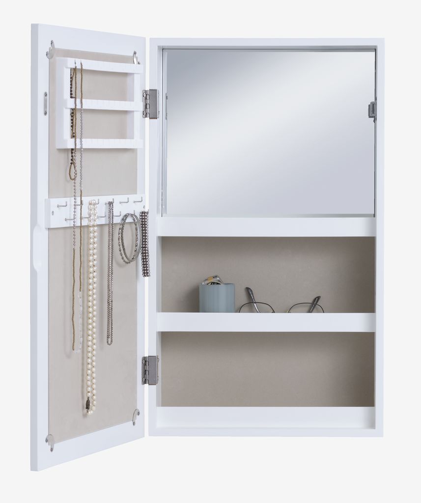 Jewellery cabinet MALLING w/mirror white