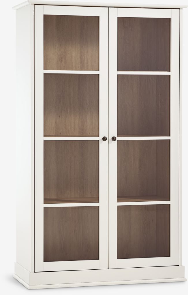 Display cabinet KIRKEBY 2 doors white/oak colour
