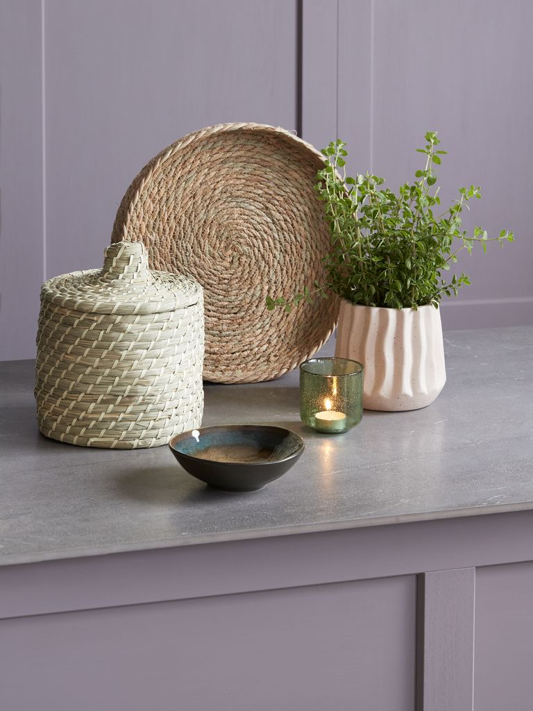 Decorative tray JOAR D35xH5cm seagrass