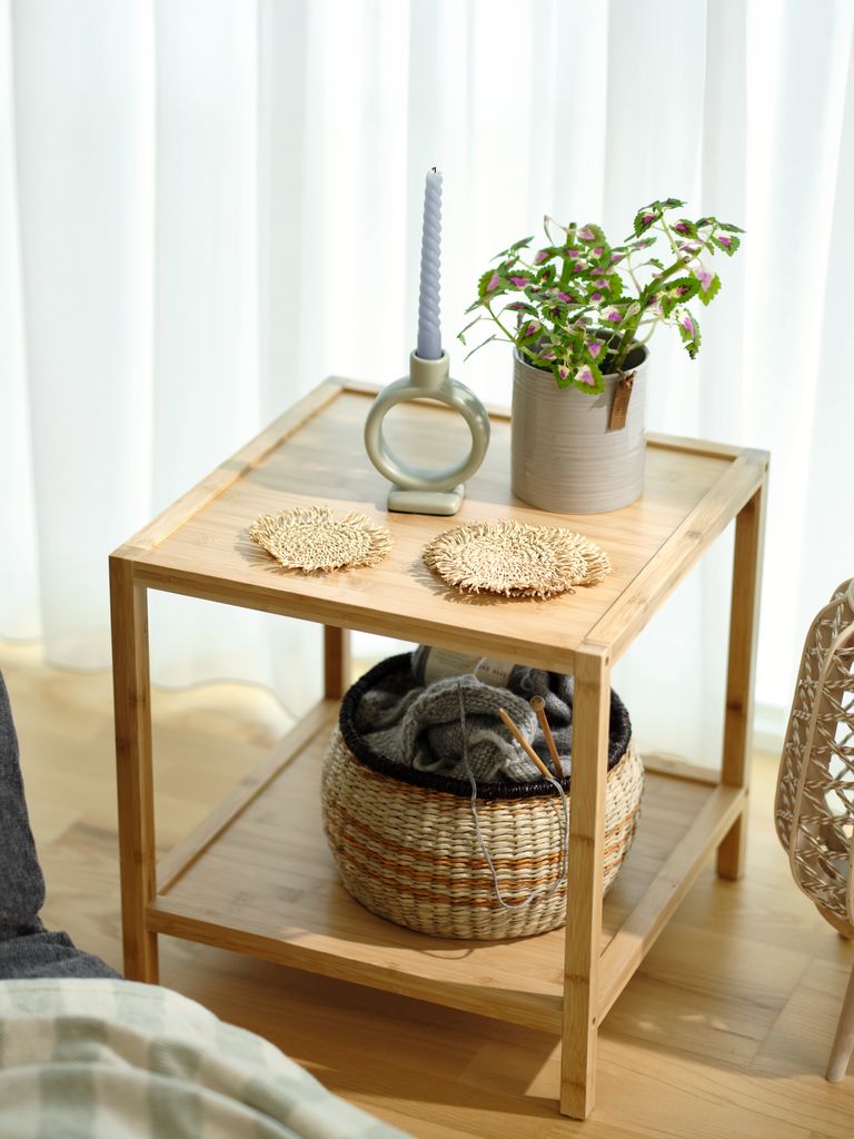 End table OSTED 45x45 1 shelf bamboo