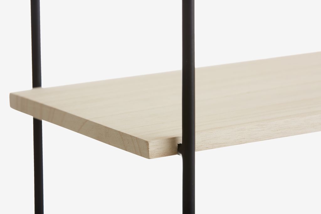 Wall shelf HEJLSMINDE 3 shelves black/natural