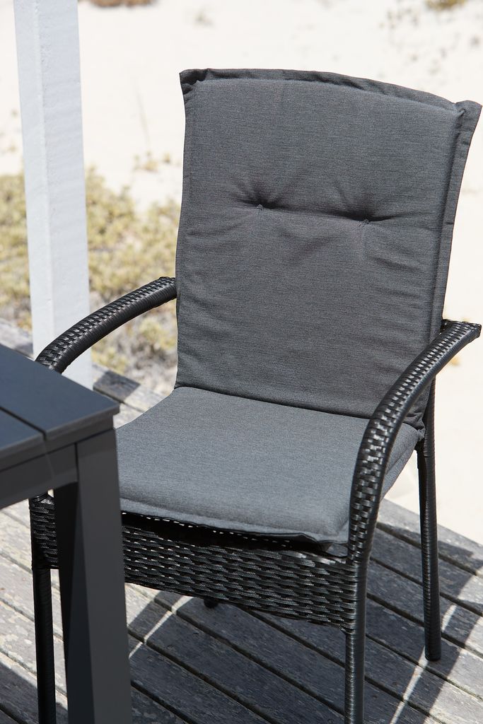 Garden cushion high back chair GUDHJEM grey