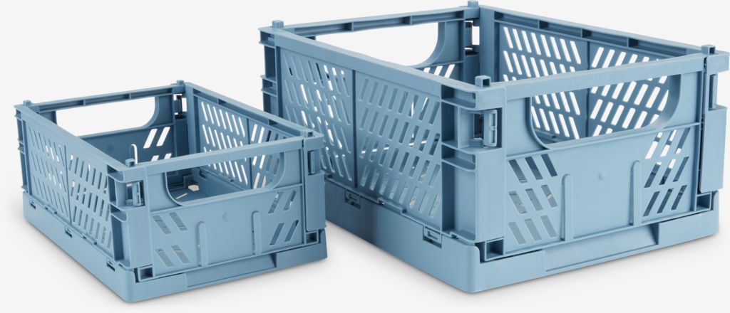 Basket MILAS W25xL34xH15cm foldable blue