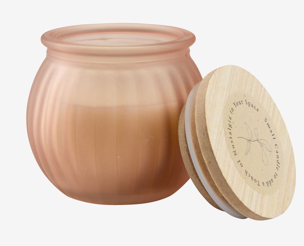 Candle JARLE D6xH6cm w/lid assorted