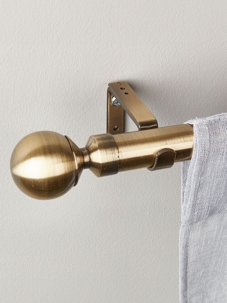 Curtain pole PRESTINE BALL 120-210cm antique brass