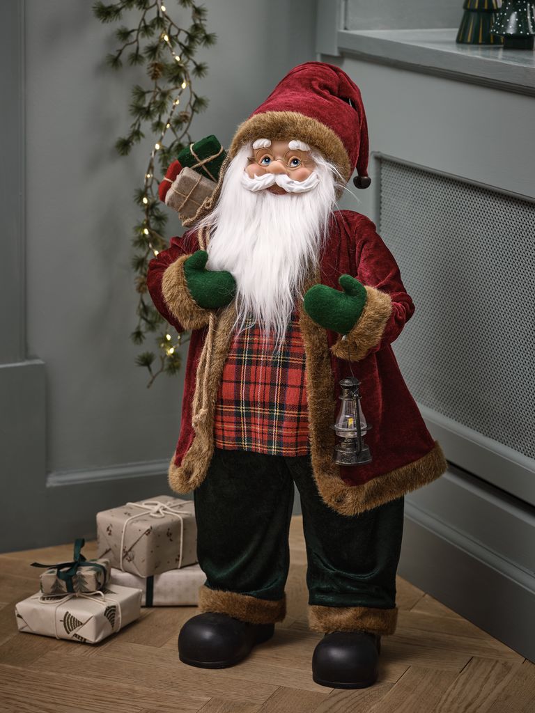 Santa Claus HORNSTEN W44xL25xH80cm with lantern