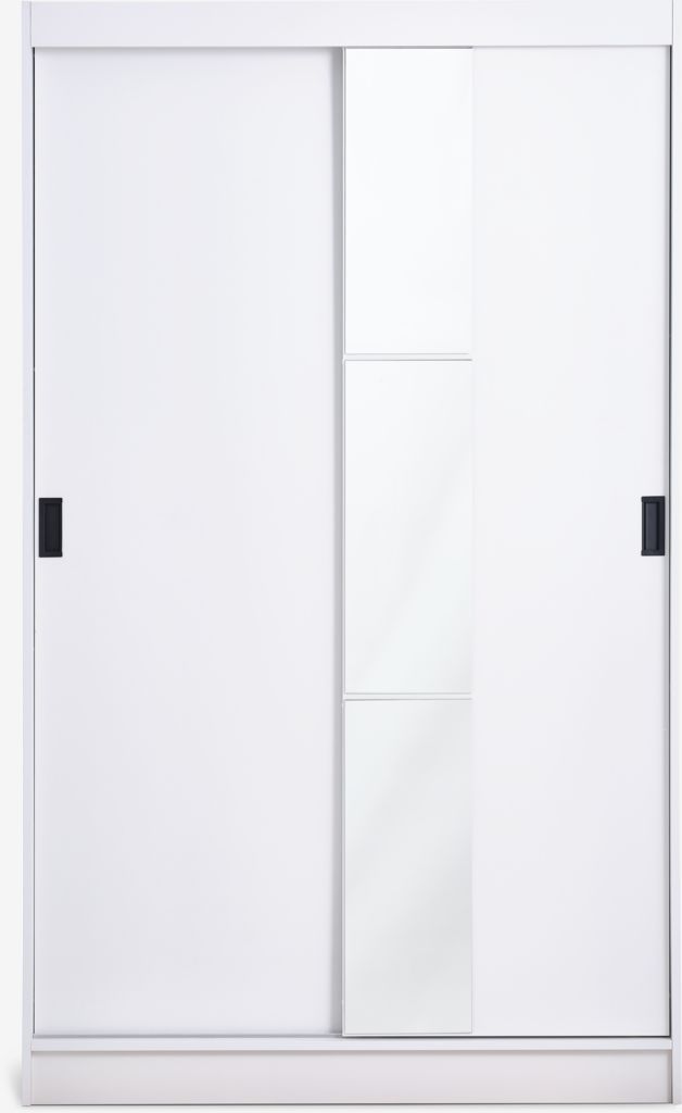 Wardrobe ODDER 120x201 2 sliding doors w/mirror white