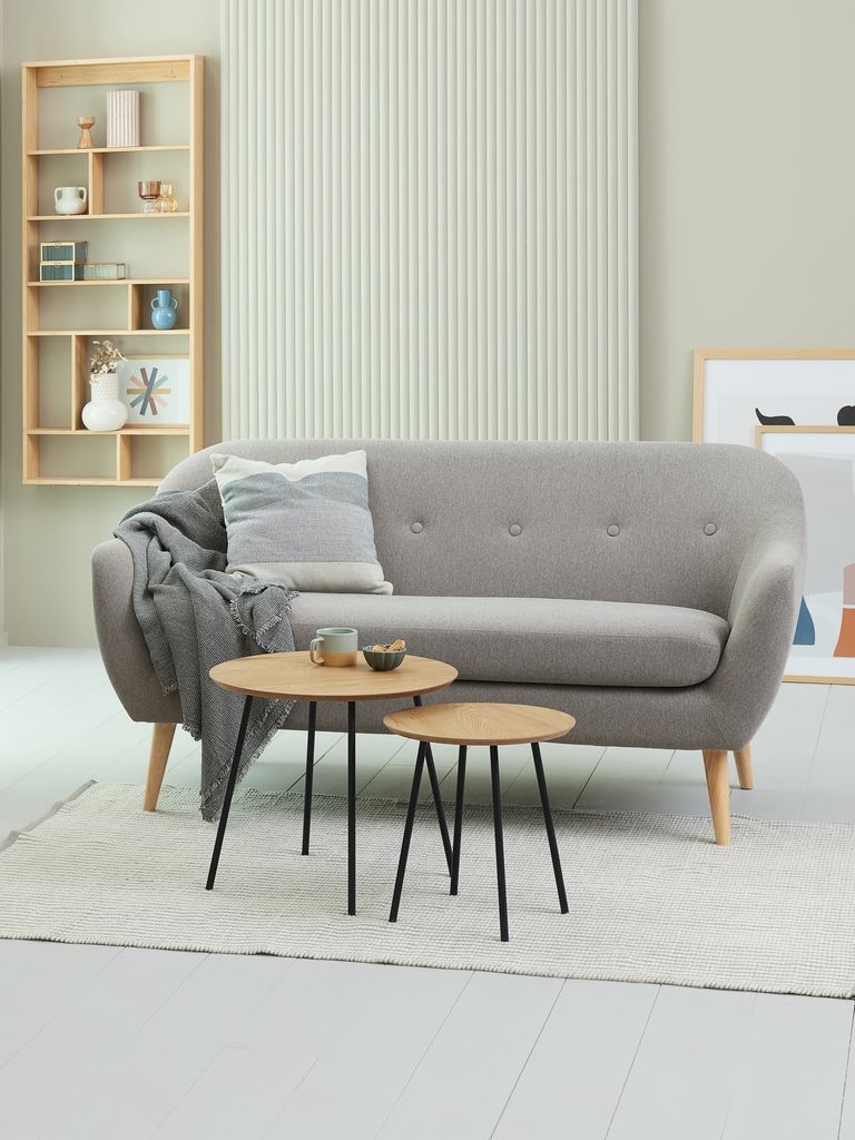 Sofa EGEDAL 2.5-seater light grey fabric