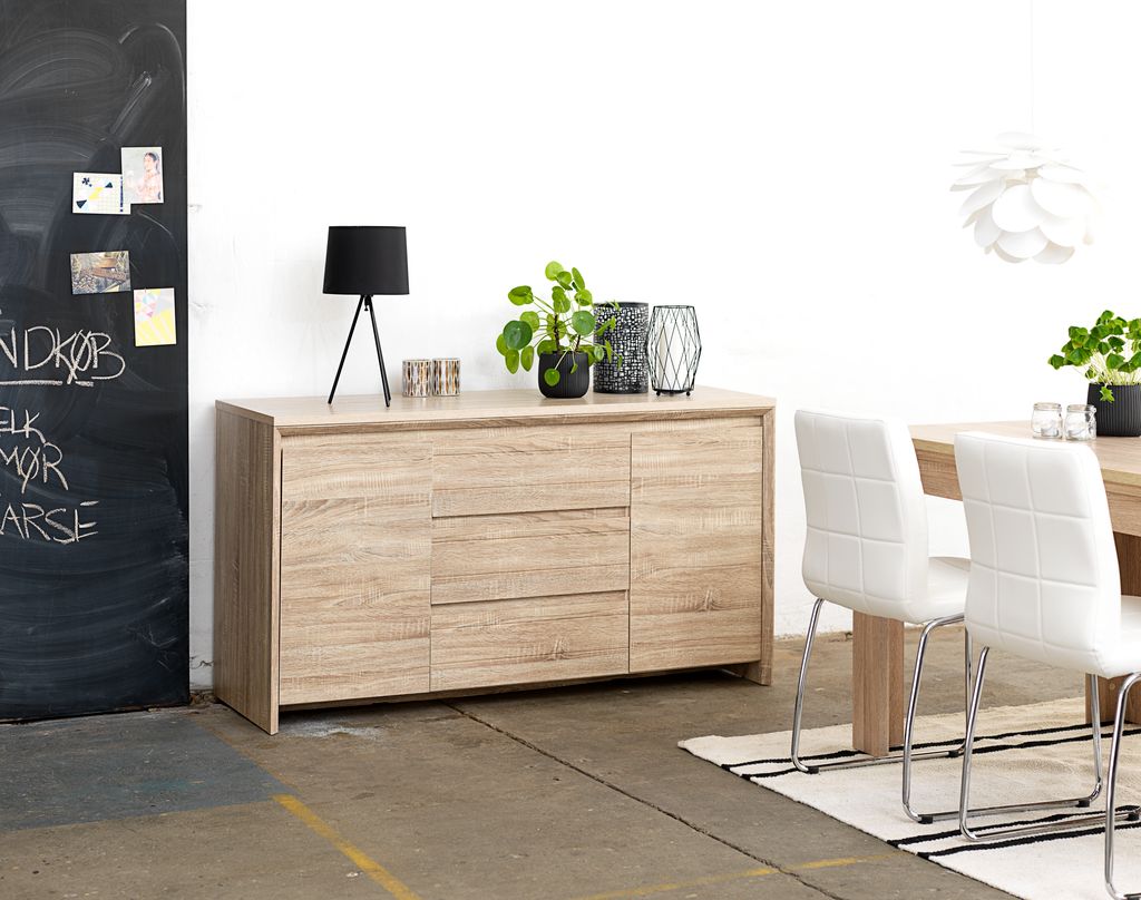 Sideboard HASLUND 2 doors 3 drawers oak