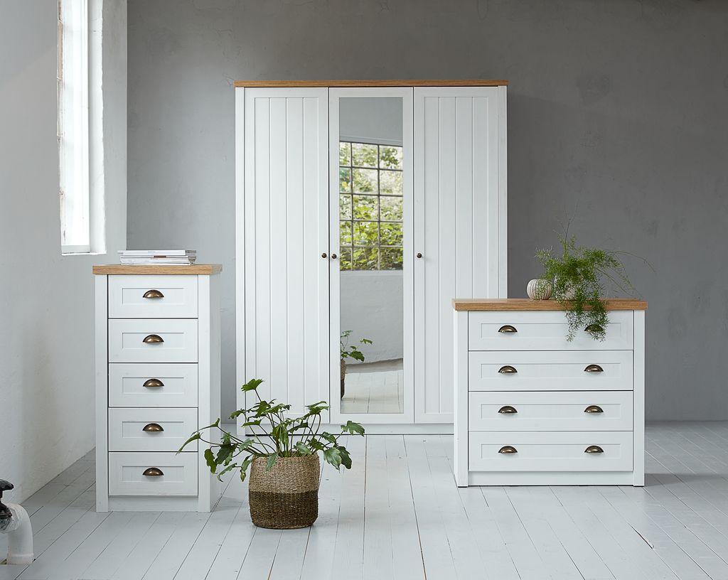 4 drawer chest MARKSKEL white/oak
