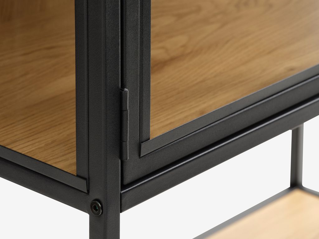 Display cabinet TRAPPEDAL oak/black