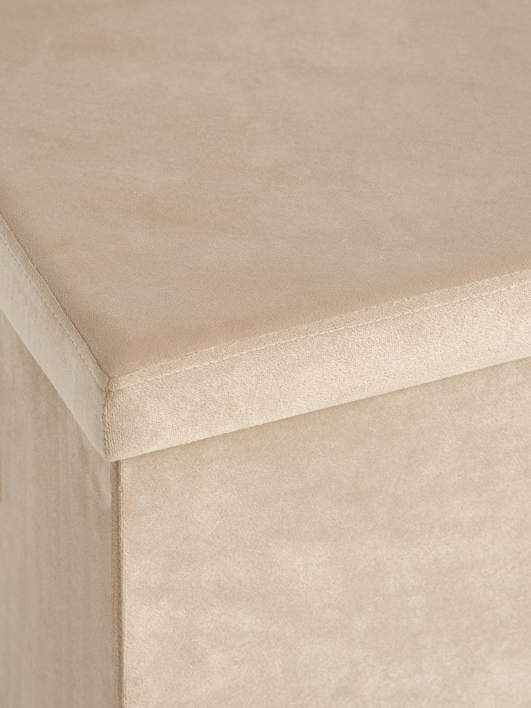 Pouffe AUNING 38x38 w/storage dark sand velvet