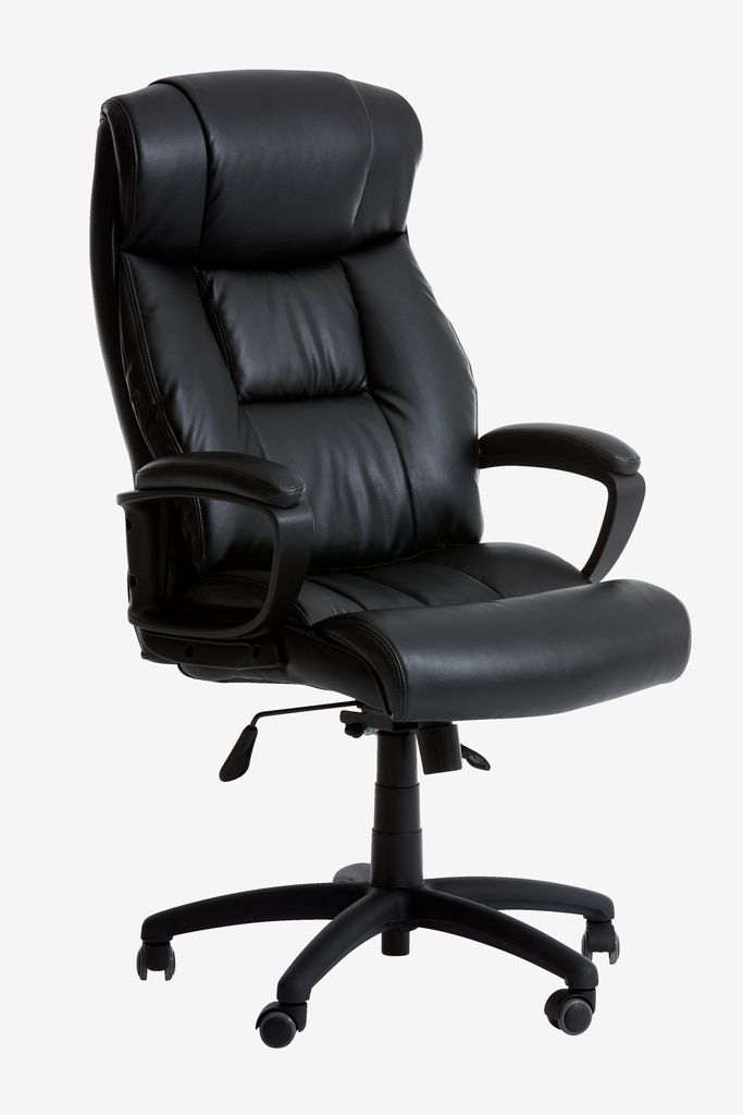 Office chair TJELE black faux leather/black