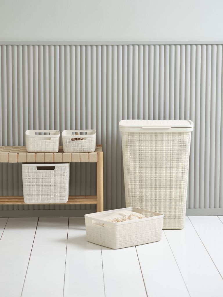 Basket JUTE 20L plastic off-white