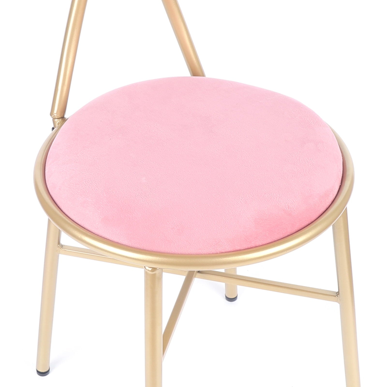 Lowest Prices - Vanity Chair, Pink Bow Backrest Velvet Makeup Chair Stool Lounge Dresser Seat for Bedroom Dressing Room Pink Gold