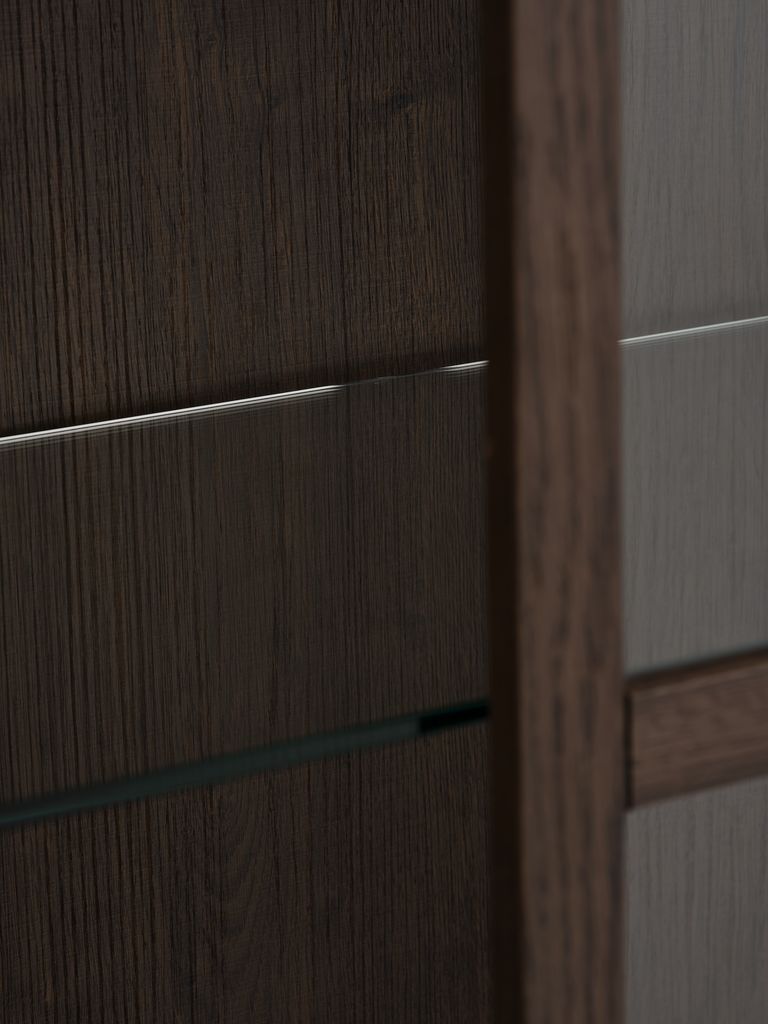 Display cabinet VESTERBY low 2 doors dark oak