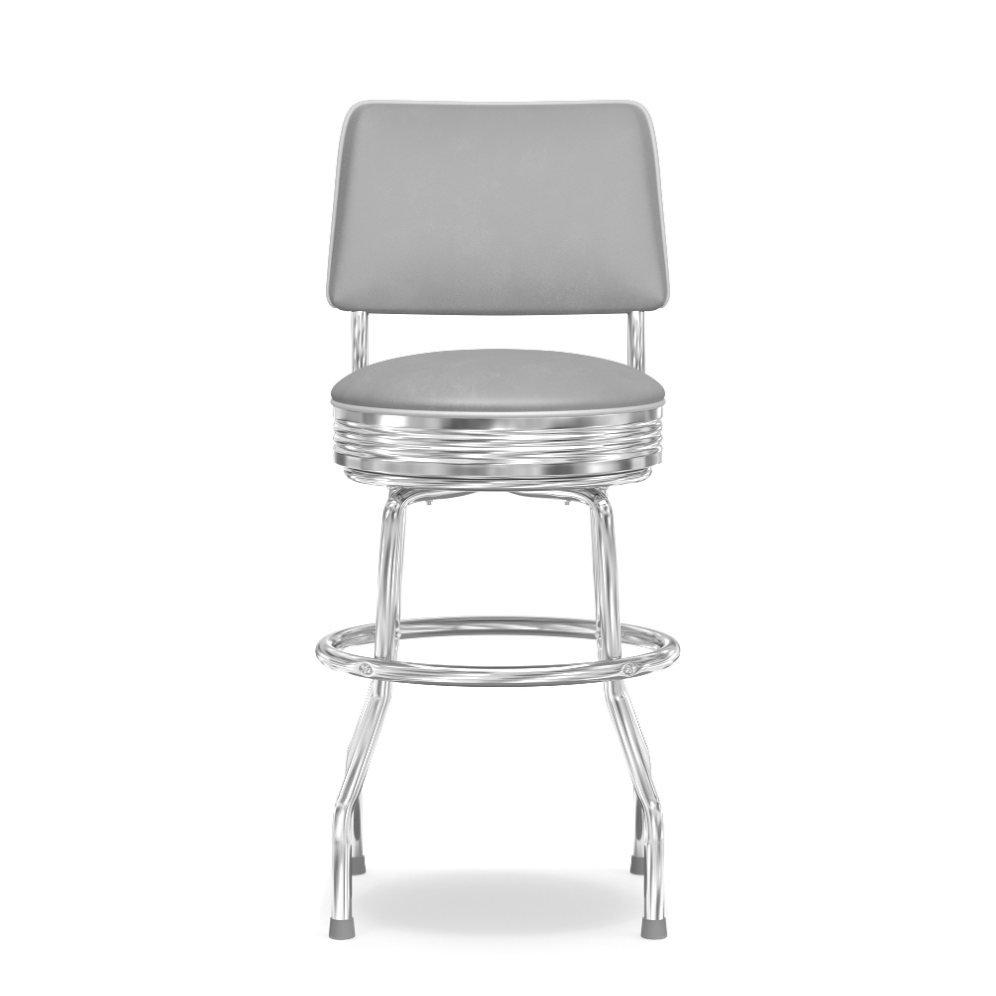 Upholstered Cushion-Back Diner Stool