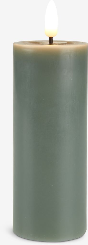 LED candle FALAR D5xH15cm green with timer