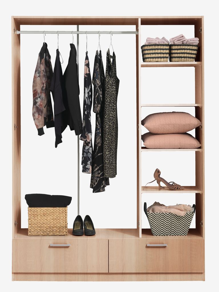 Wardrobe ELLESTED 144x200 3 doors 2 drawers oak colour