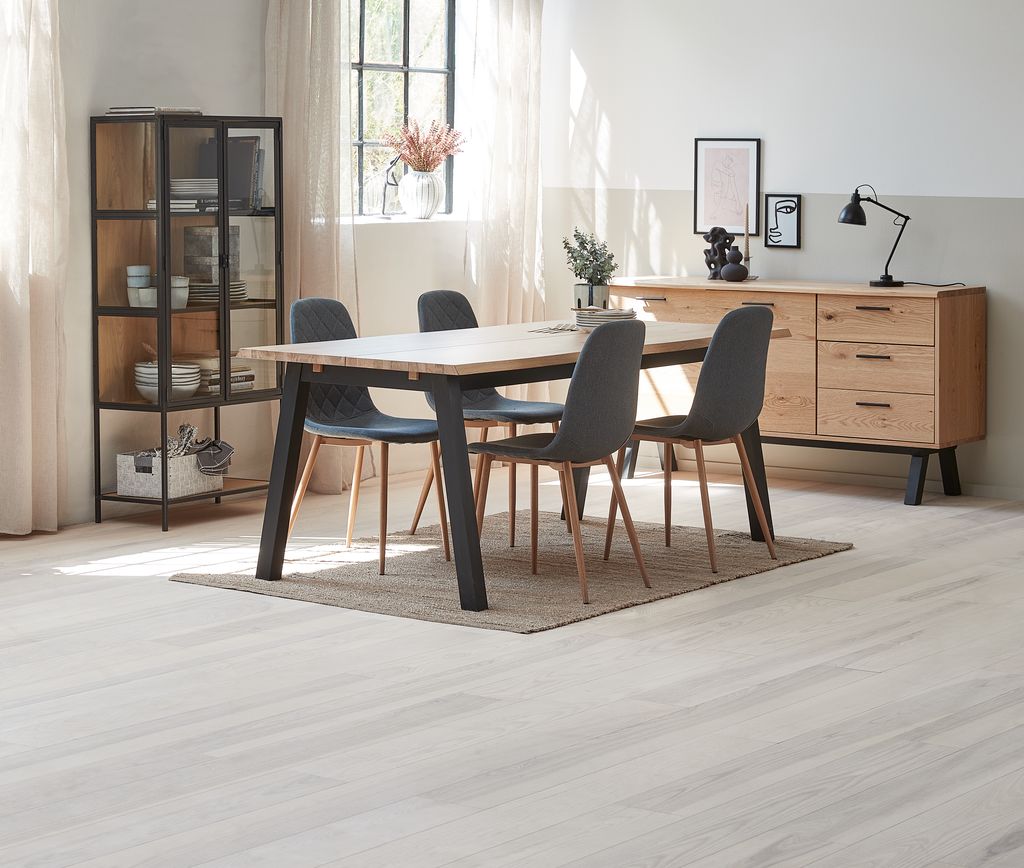 Display cabinet TRAPPEDAL oak/black