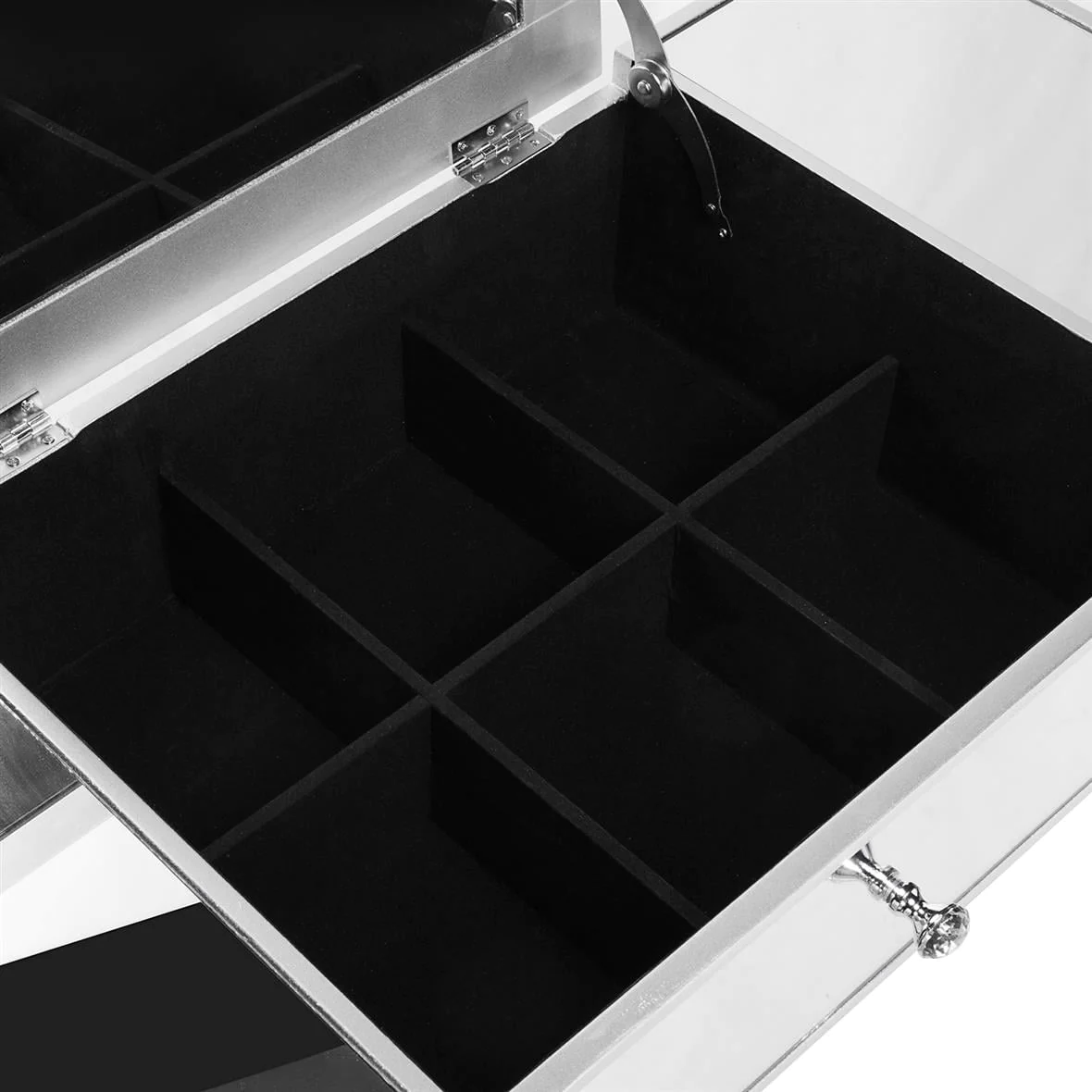 Lowest Prices - Zimtown Vanity Table Makeup Dressing Table Wood Jewelry Desk with Flip-top Mirror 3 drawers(Stool is NOt INCLUDED),Silver