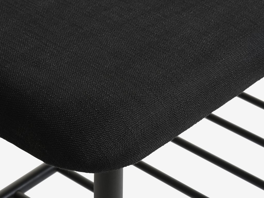 Bench VANDSTED with shelf black fabric/black