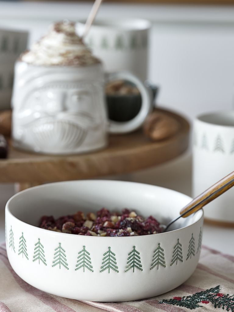 Bowl FREKI D16xH6cm stoneware white and green