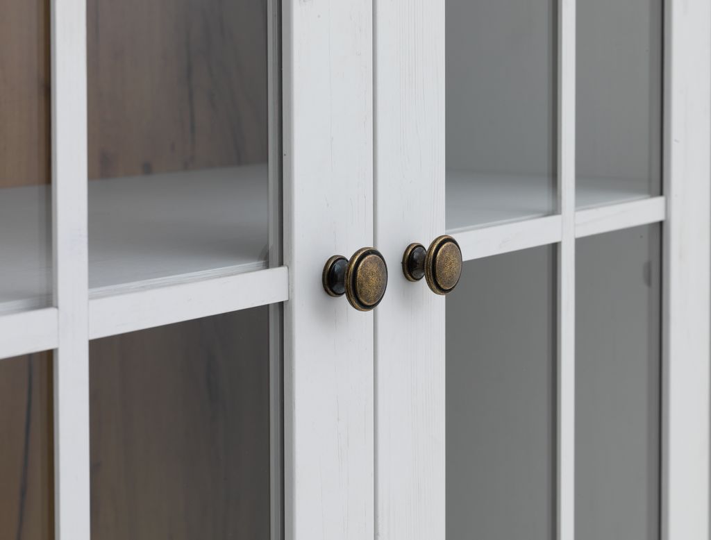 Display cabinet MARKSKEL 2 doors white/oak colour