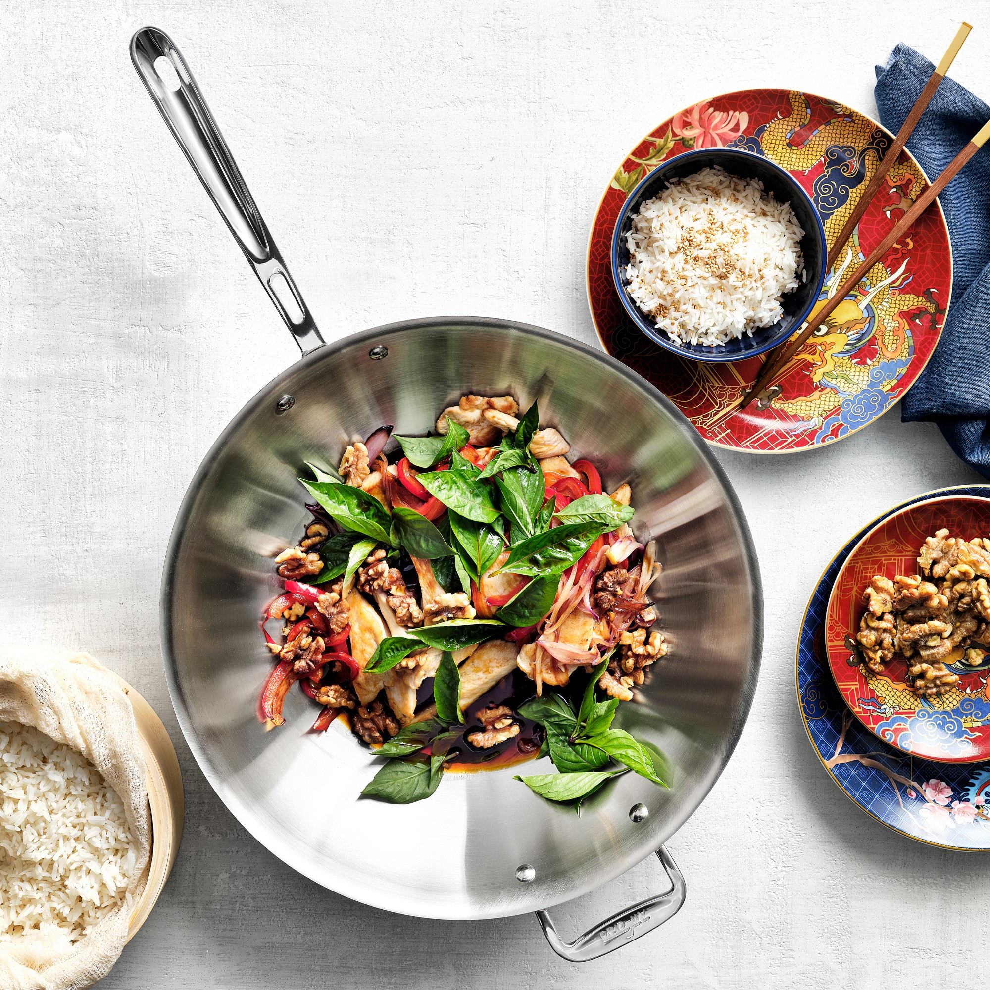 All-Clad D3® Tri-Ply Stainless-Steel Wok, 14