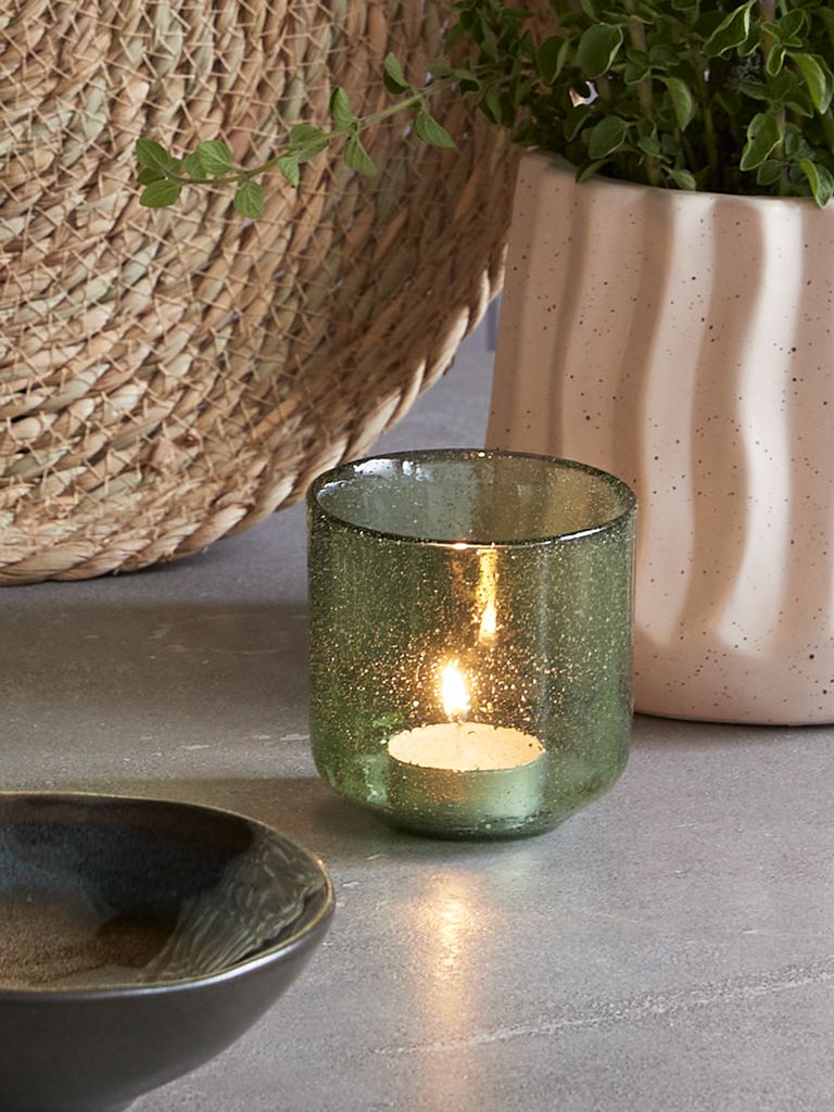 Tealight holder ASLAK D8xH8cm green