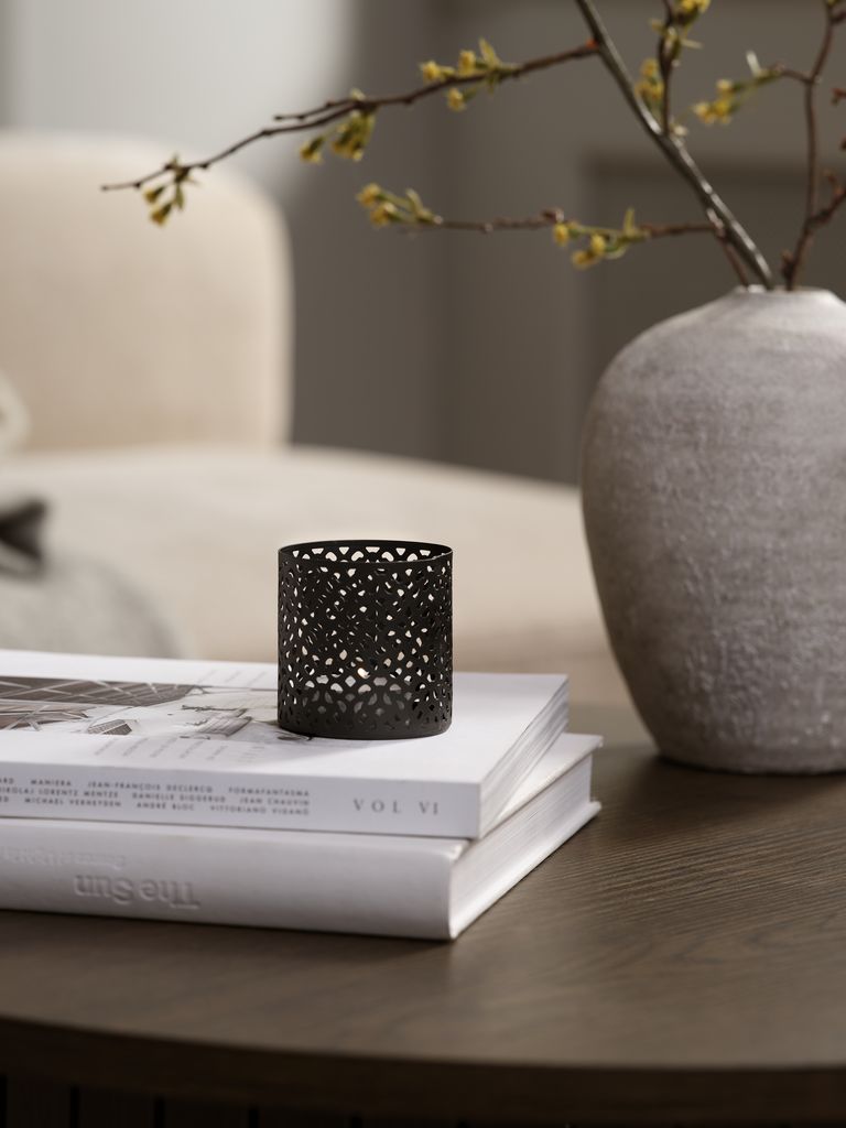Tealight holder ERLAND D6xH6cm black