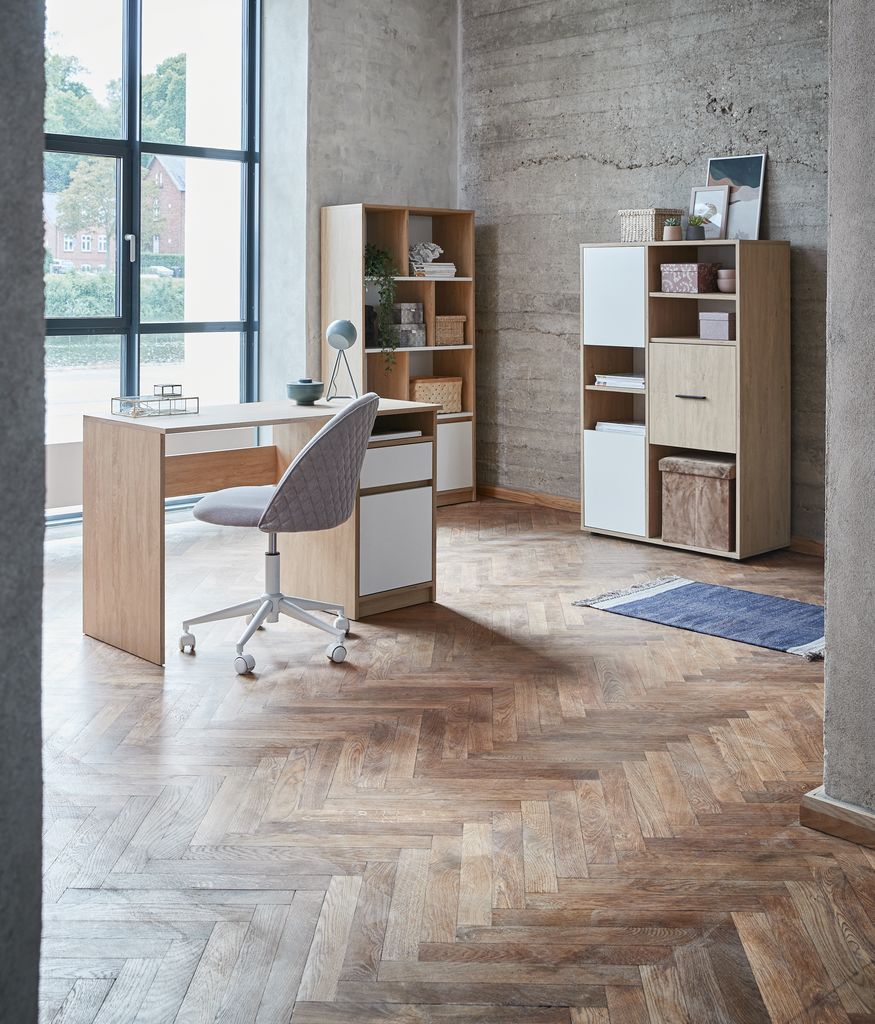 Desk BILLUND 54x120 oak colour/white