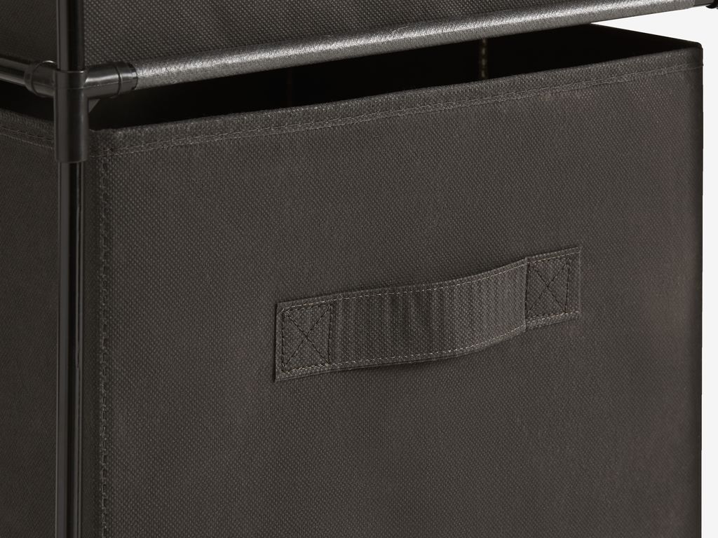 Cabinet DAMHUS with 3 boxes black/grey