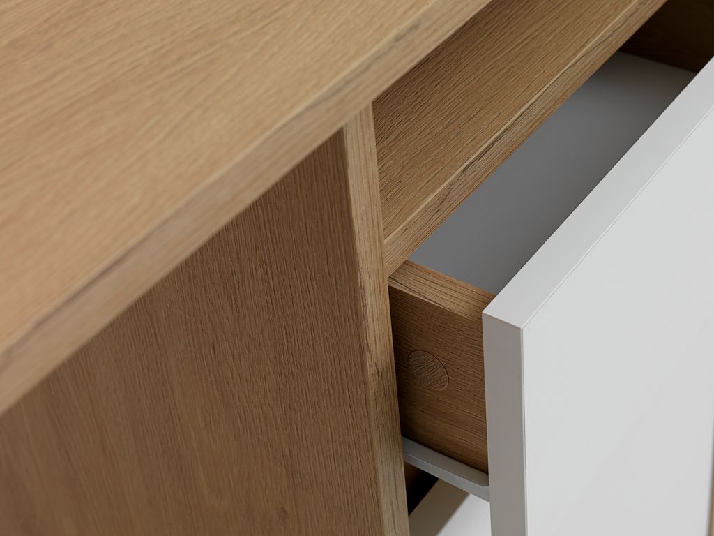 Desk BILLUND 54x120 oak colour/white