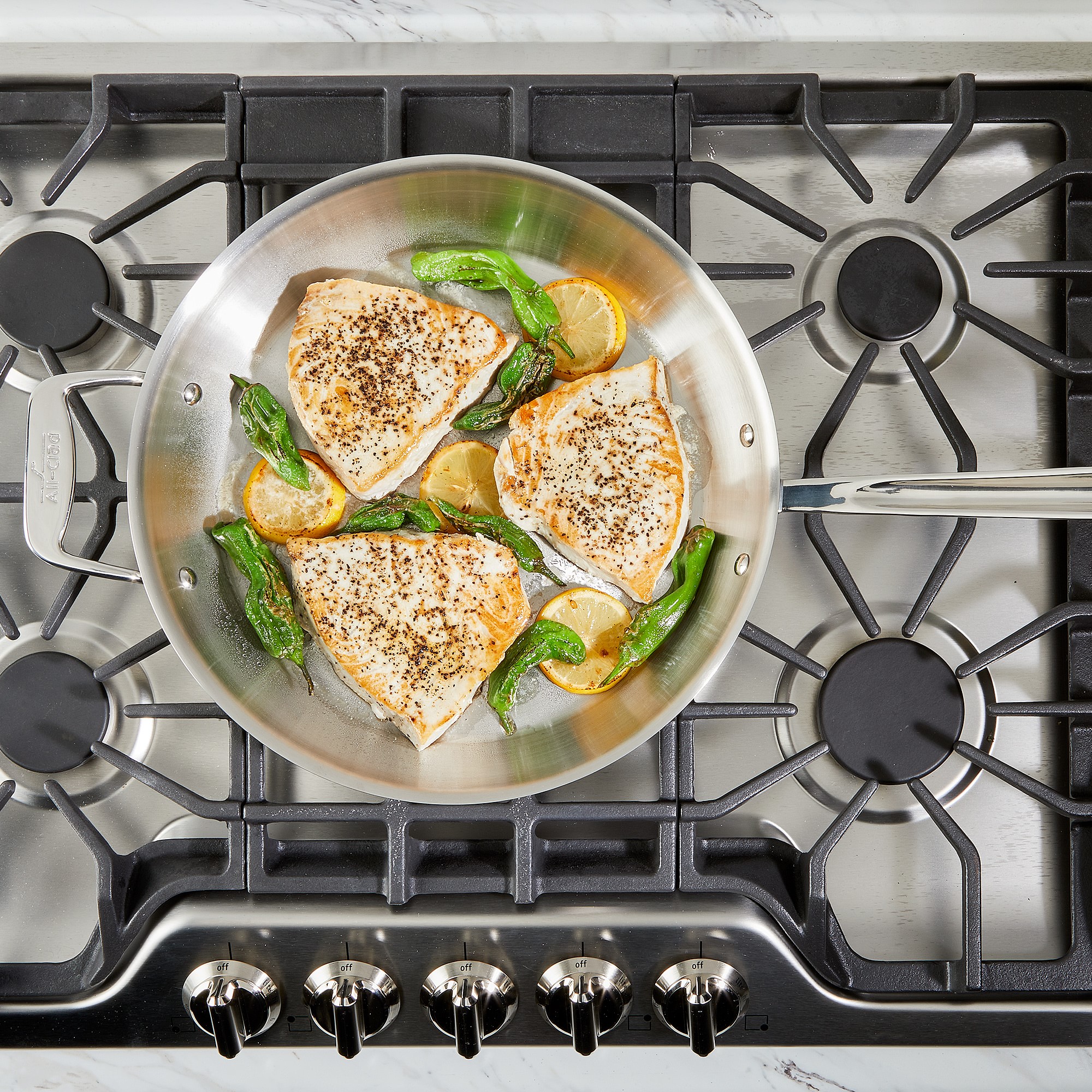 All-Clad D5® Stainless-Steel Deep Skillet, 12 1/2