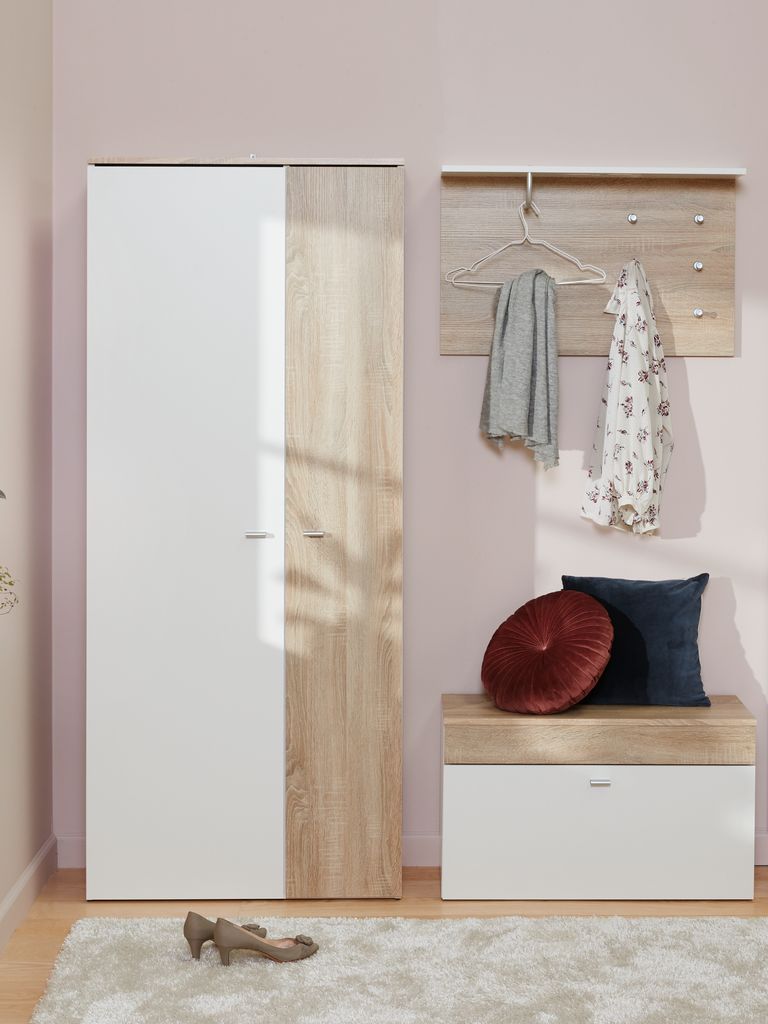 Hallway unit BELLE 2 doors white/oak