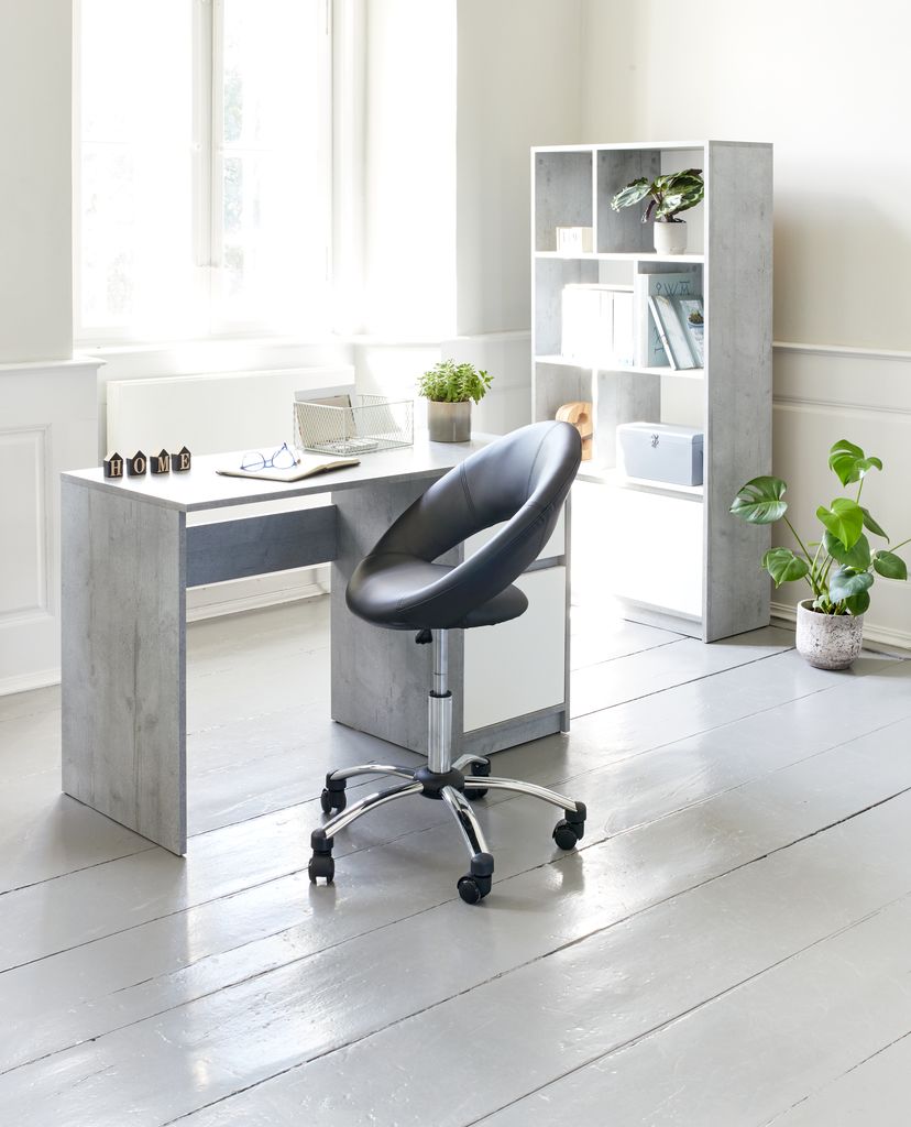 Desk BILLUND 54x120 concrete/white