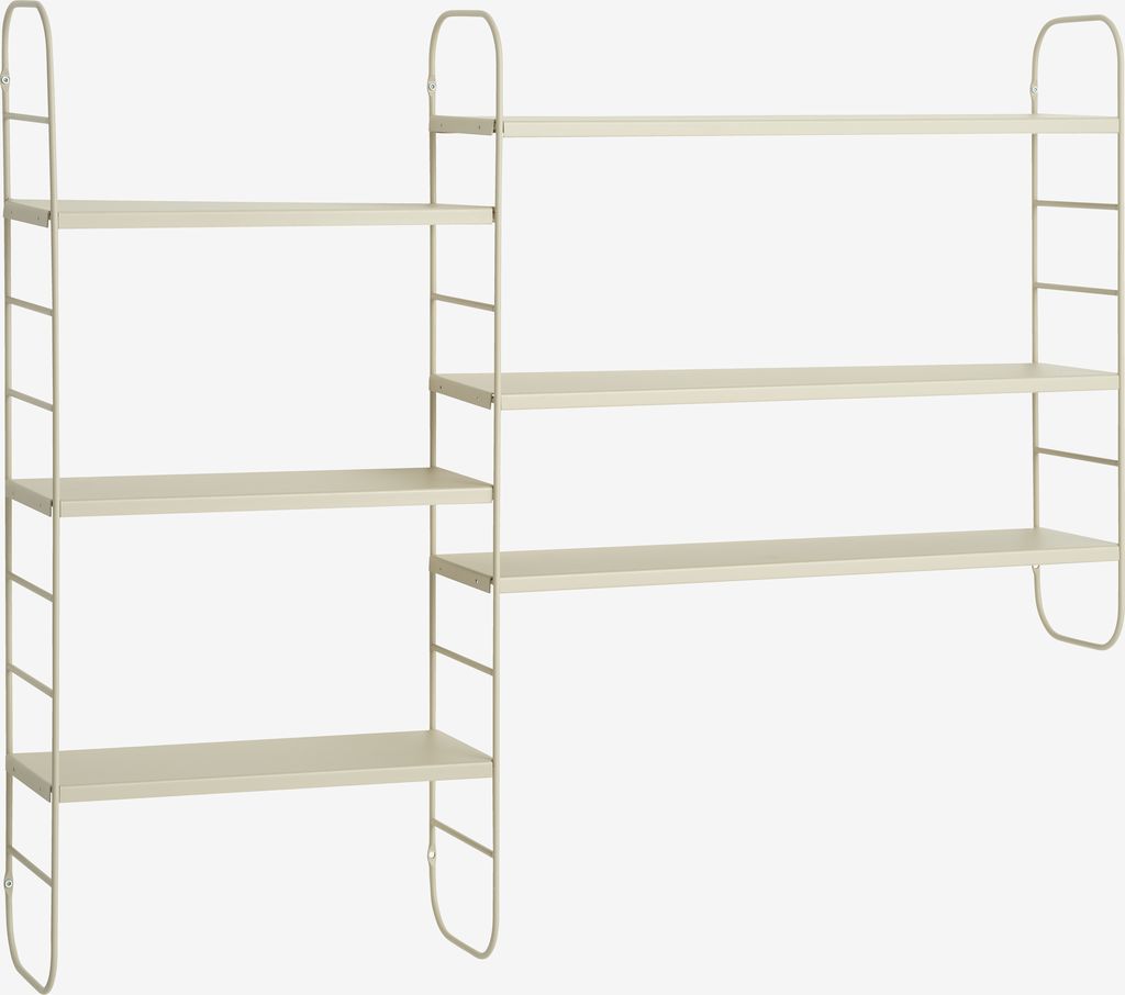 Wall shelf VANDRUP 6 adjustable shelves beige