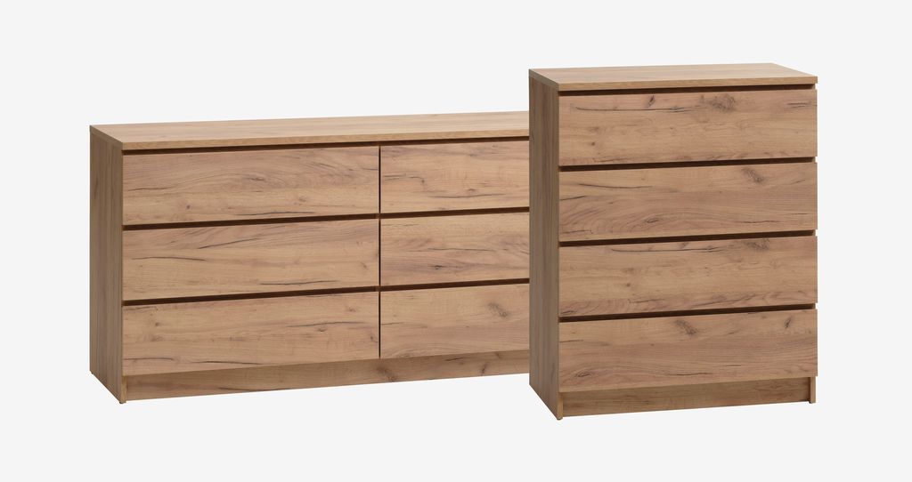 3+3 drawer chest LIMFJORDEN natural oak colour