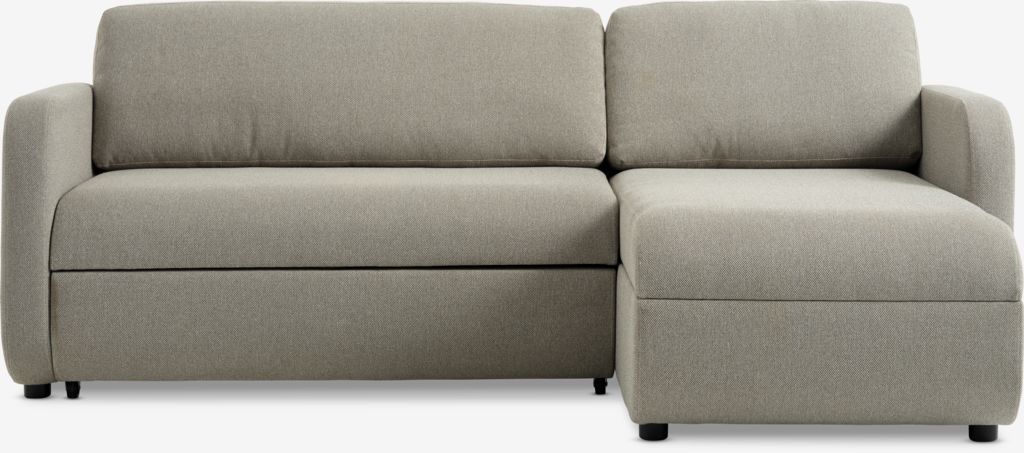 Sofa bed chaise longue MOMMARK beige fabric