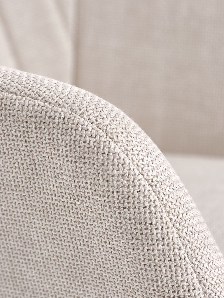 Armchair UDSBJERG beige fabric/oak