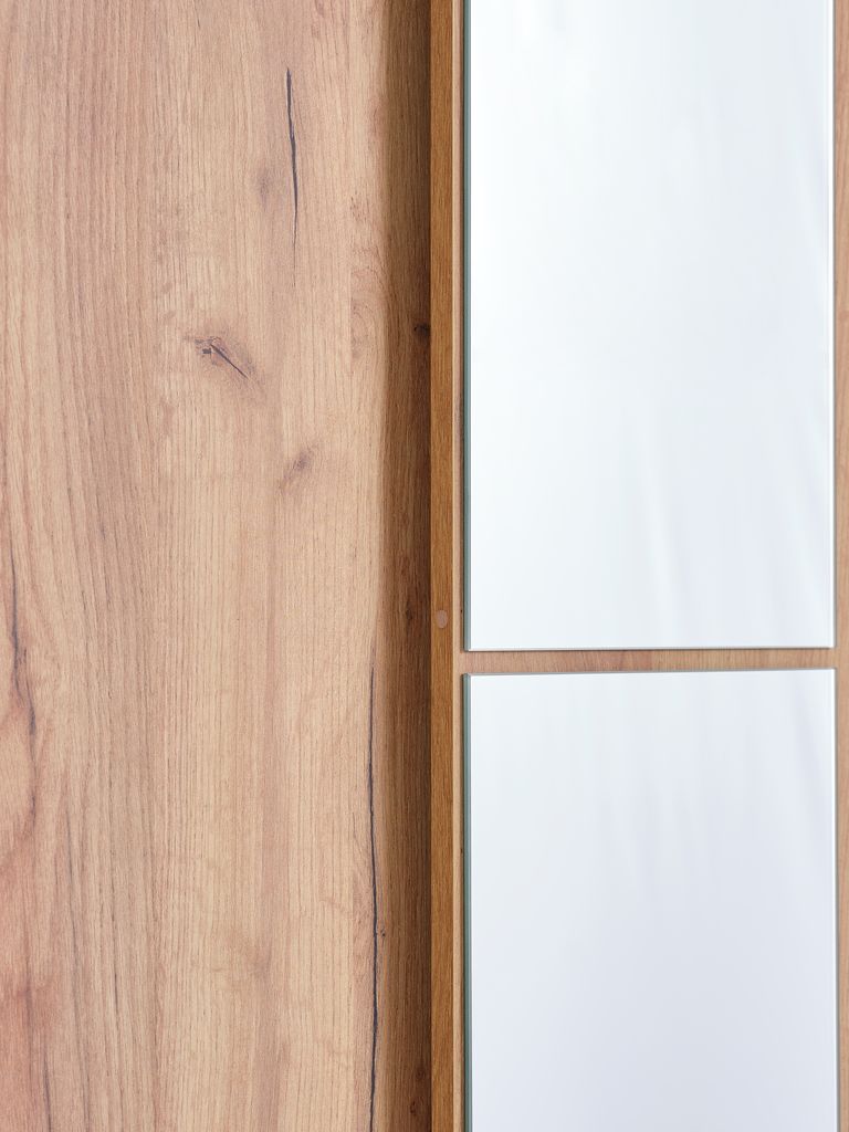 Wardrobe ODDER 120x201 2 sliding doors w/mirror oak