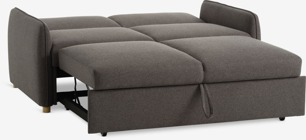 Sofa bed LYSTRUP 2 seater dark grey fabric